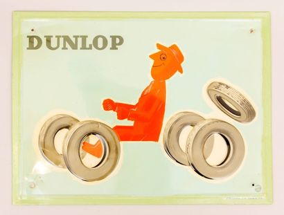 null Plaque en tôle lithographiée marquée "Dunlop", dessin d'après Savignac

Marquée...