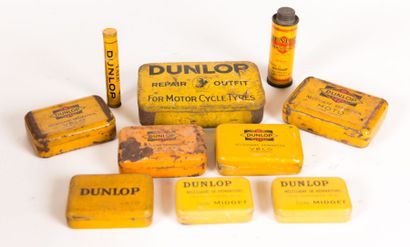 null Lot de 10 boites métalliques Dunlop composé de deux boites nécessaire de réparations...