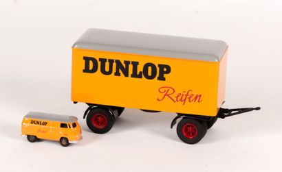 null Lot composé d'une remorque Dunlop Reifen (sans marque apparente) et d'une camionette...