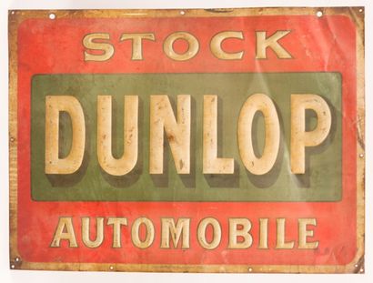 null Plaque en tôle marquée "Stock Dunlop Automobile"

(oxydations, état d'usage)

59...