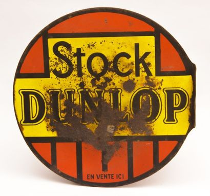 null Enseigne recto verso émaillée de forme ronde marquée "Stock Dunlop"

(mauvais...