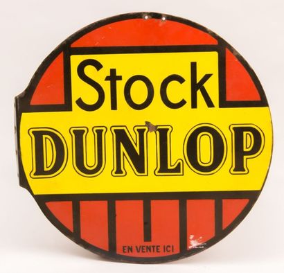 null Enseigne recto verso en plaque émaillée marquée "Stock Dunlop"

(accidents et...