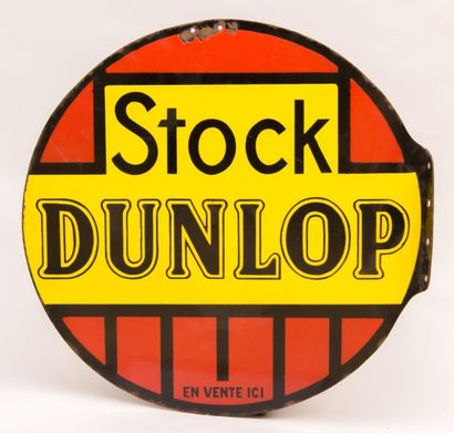 null Enseigne recto verso en plaque émaillée marquée "Stock Dunlop"

(accidents et...