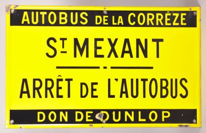 null Plaque émaillée de forme rectangulaire marquée "Autobus de la Corrèze St Mexant...