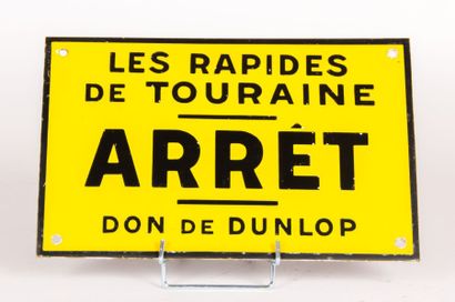 null Plaque émaillée de forme rectangulaire marquée "Les rapides de Touraine - Don...