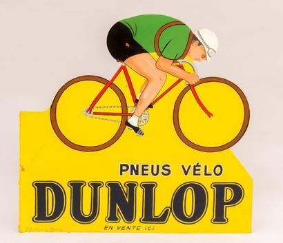 null Enseigne en tôle peinte recto verso marquée "Pneus Vélo Dunlop"

Marquée G....