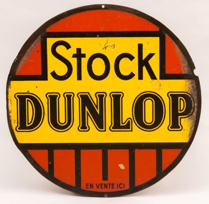 null Plaque émaillée recto verso marquée "Stock Dunlop"

(accidents, manques et corrosion)

Diam.:...