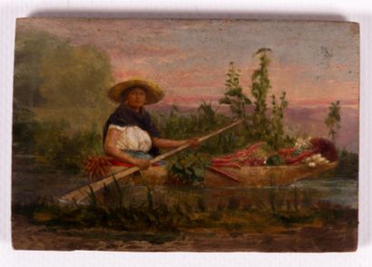 null Ecole francaise du XIXème siècle

Femme dans une barque portant ses légumes

Huile...