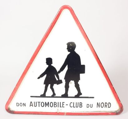 null Plaque de signalisation émaillée de forme triangulaire marquée "Don Automobile...