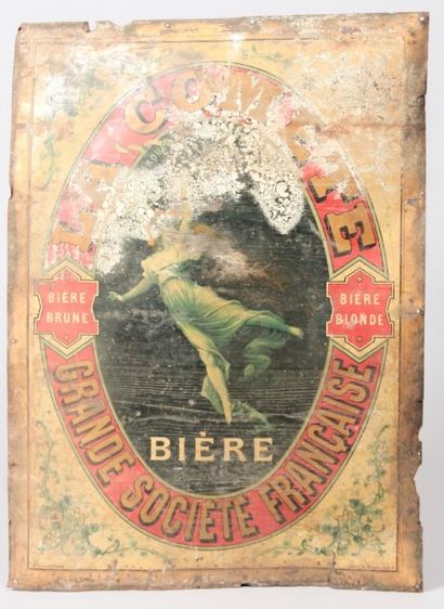 null BIERE COMETE, D'après Champenois

Tôle lithographiée

(mauvais état) 

74 x...