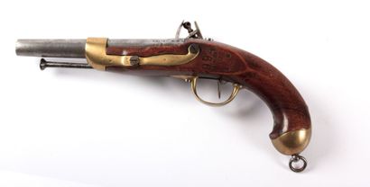 null Pistolet à silex réglementaire modèle 1822, platine à corps plat marquée Mre...