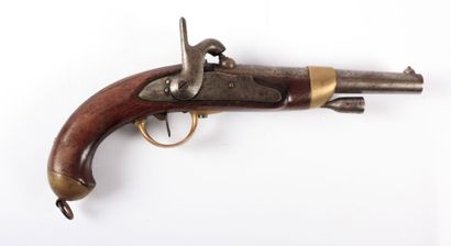 null Pistolet réglementaire modèle 1822 T Bis, platine à corps plat marquée Mre Rle...