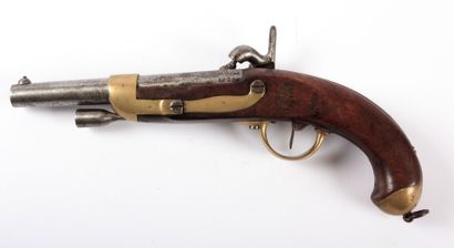 null Pistolet réglementaire modèle 1822 T Bis, platine à corps plat marquée Mre Rle...