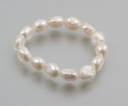 null Bracelet de perles de culture d'eau douce de culture blanches