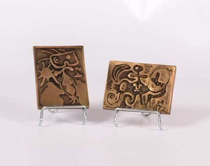 null MIRO Joan (1893-1983), d'après

Compositions

Deux plaques en bronze gravées...