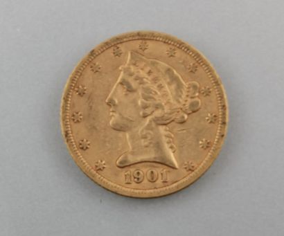 null Pièce de 5 dollars américain en or de 1901

Poids : 8,2 g