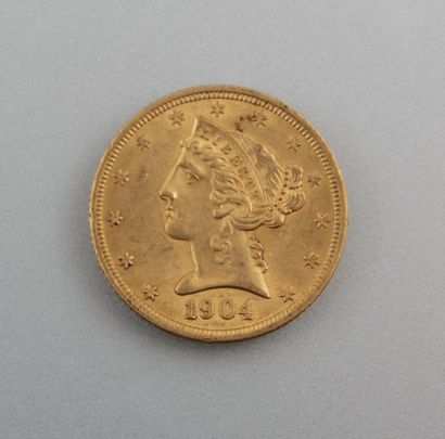 null Pièce de 5 dollars américain en or de 1904

Poids : 8,3 g