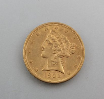 null Pièce de 5 dollars américain en or de 1906

Poids : 8,3 g