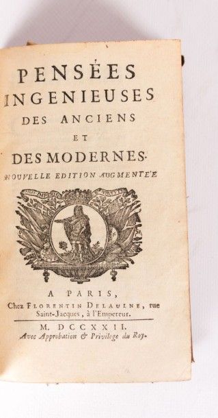 null BOUHOURS Dominique - Pensées ingénieuses des anciens et des modernes - Paris...