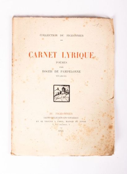 null DE PAMPELONNE Roger - Carnet Lyrique - Saint Felicien en Vivarais Au Pigeonnier...