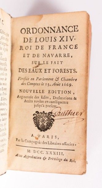 null [EAUX ET FORETS] - Ordonnance de Louis XIV. Roi de France et de Navarre. Sur...