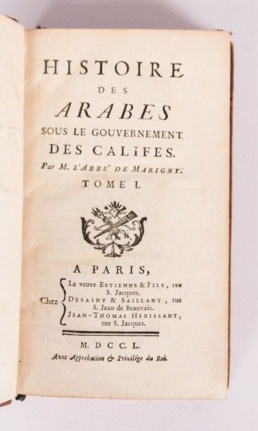 null MARIGNY François Augier de - Histoire des arabes sous le gouvernement des califes...