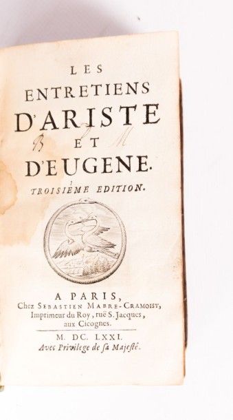 null BOUHOURS Père Dominique - Les entretiens d'Ariste et d'Eugène - Paris Sébastien...