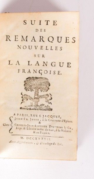 null BOUHOURS Père Dominique - Suite des remarques nouvelles sur la langue françoise...