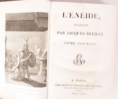 null VIRGILE - DELILLE Jacques - L'Eneide - Paris Giguet et Michaud 1804 - reliure...