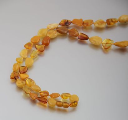 null Collier de perles d'ambre, fermoir à vis

Long. : 80 cm env