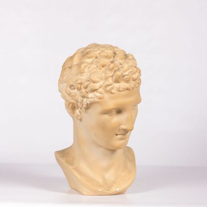 null Buste en plâtre figurant une tête de romain 

(petits sauts)

Haut. : 42 cm