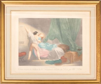 null FRAGONARD Jean-Honoré (1732-1806), d'après

Le Verrou

Gravure en couleurs 

Dim....