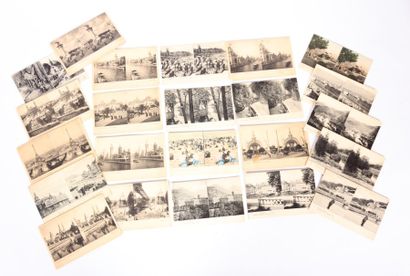 null Lot de 23 cartes postales doubles vues dont le Dauphiné - Expositions de 1900...