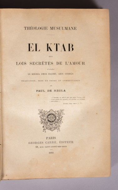 null KHÔDJA OMER HALEBY, ABOU ATHMÂN - El Ktab des lois secrètes de l'amour - Paris...