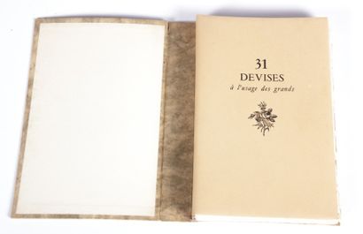 null ANONYME - 31 devises à l'usage des grands - SI 1945 - en feuilles sous couverture...