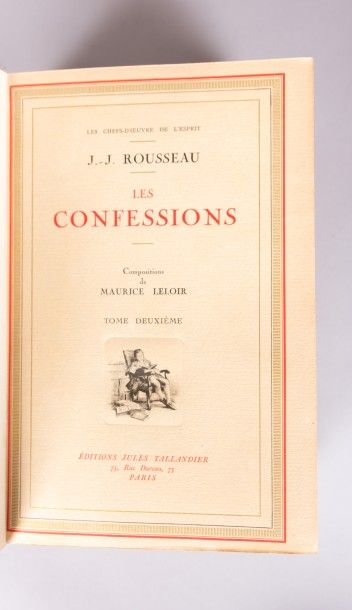null ROUSSEAU Jean Jacques - Les confessions - Paris Jules Tallandier SD - Collection...