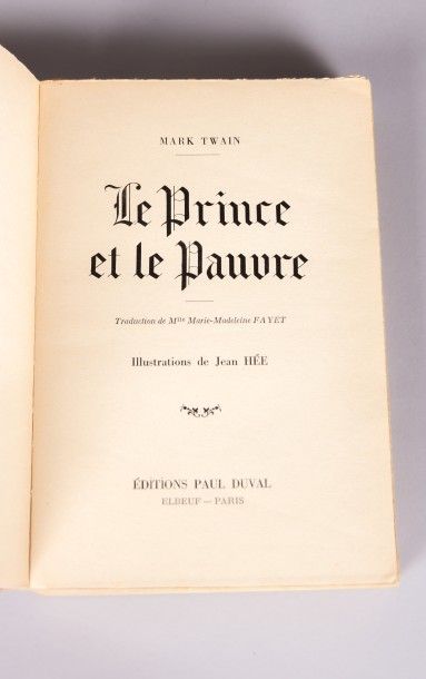 null TWAIN Mark - Le Prince et le Pauvre - Elbeuf Paris Editions Paul Duval SD -...