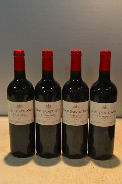 null 4 Blles	CLOS SAINTE ANNE 	Pomerol	2007

	Et. à peine tachées. N : mi goulot...