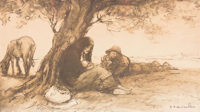 null STEINLEN Théophile Alexandre (1859-1923)

Repos sous l'arbre

Lithographie

Signée...