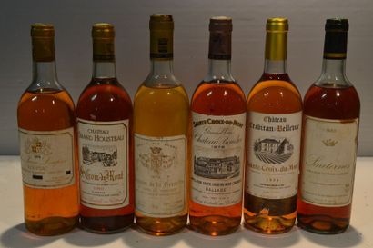 null Lot de 6 blles de vin liquoreux comprenant :		

1 Blle	CLOS JEAN LOUPIAC 	Loupiac	1976

1...