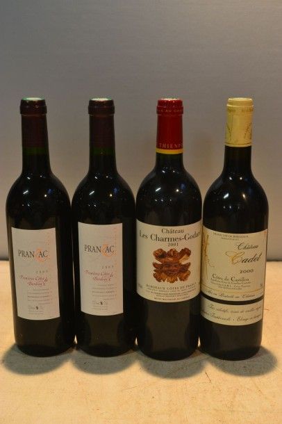 null Lot de 4 blles comprenant :		

1 Blle	CH. LES CHARMES GODARD	Côtes de Francs	2001

2...