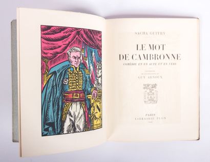 null GUITRY Sacha - Le mot de Cambronne - Paris Plon 1938 - un volume broché in-8°...