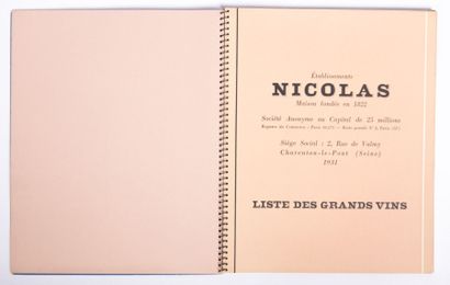 null [OENOLOGIE - NICOLAS VINS]

Catalogue illustré à spirale, liste des grands vins...