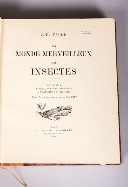 null FABRE J.-H. - Le monde merveilleux des insectes - Paris Delagrave 1930 - reliure...