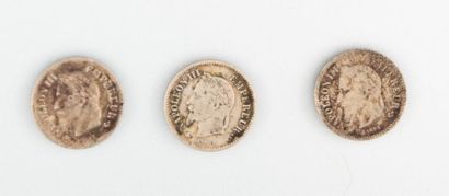 null NAPOLEON III (1852-1870)

Trois pièces de vingt centimes grand module Napoléon...