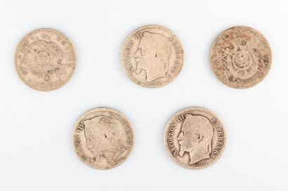 null NAPOLEON III (1852-1870)

Cinq pièces de un franc Napoléon III Empereur tête...