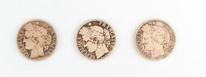 null TROISIEME REPUBLIQUE (1871-1940)

Trois pièces de un franc Cérès

Deux 1872...