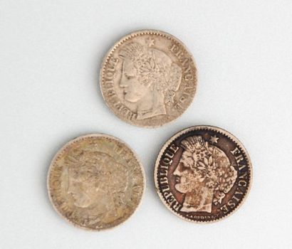 null TROISIEME REPUBLIQUE (1871-1940)

Trois pièces de vingt centimes Cérès au collier...