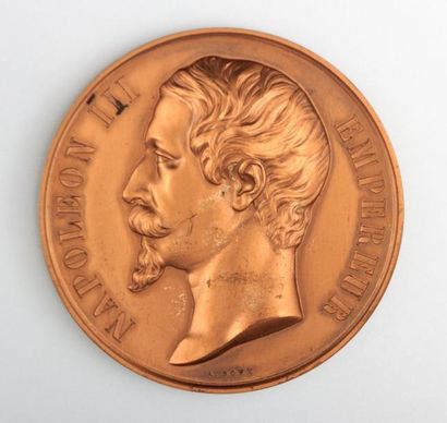 Médaille en bronze, Napoléon III Empereur,...