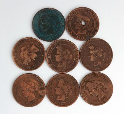 null TROISIEME REPUBLIQUE (1871-1940)

Huit pièces de dix centimes Cérès. Liberté...